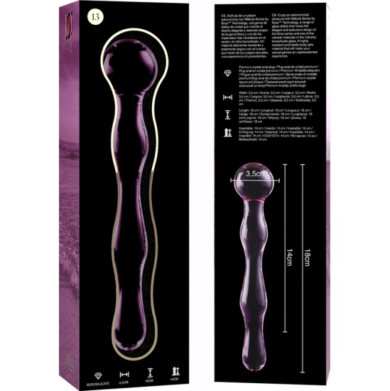 Nebula Series By Ibiza MODEL 13 DILDO BOROSILICATE GLASS 18 X 3.5 CM PINK