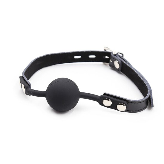 Ohmama Fetish SILICONE BALL GAG WITH LEATHER BELT