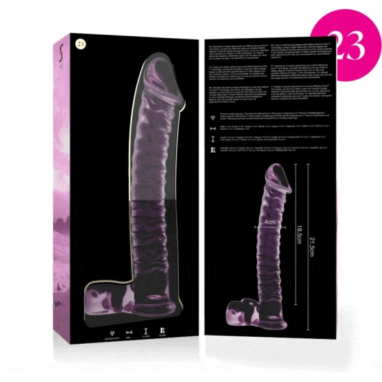 Nebula Series By Ibiza MODELIS 23 DILDO BOROSILIKATINIS STIKLAS 21,5 X 4 CM RAUŽAS