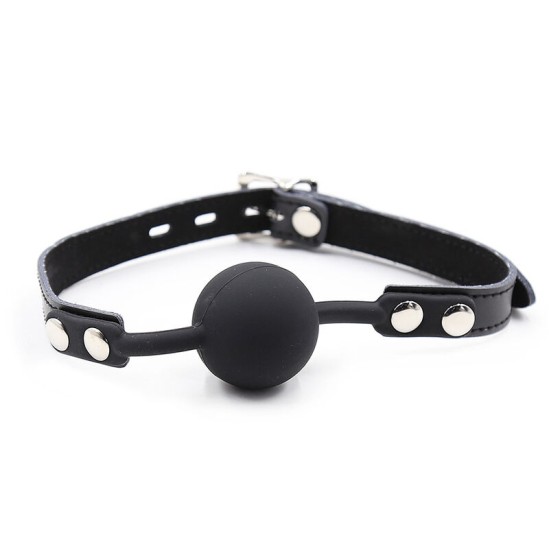 Ohmama Fetish SILICONE BALL GAG WITH LEATHER BELT