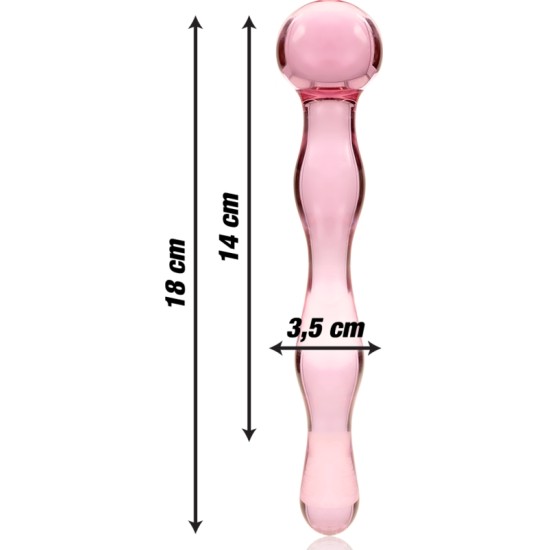 Nebula Series By Ibiza MODEL 13 DILDO BOROSILICATE GLASS 18 X 3.5 CM PINK