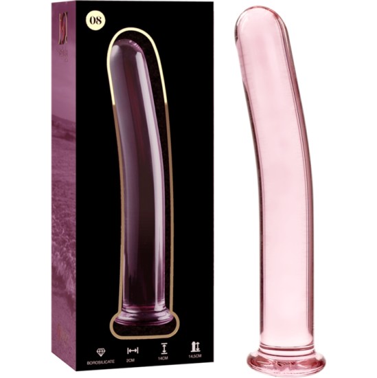 Nebula Series By Ibiza MODEL 8 DILDO BOROSILICATE GLASS 14.5 X 2 CM PINK