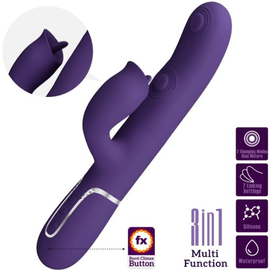 Pretty Love Flirtation PRETTY LOVE - RABBIT VIBRATOR WITH LICKING PURPLE