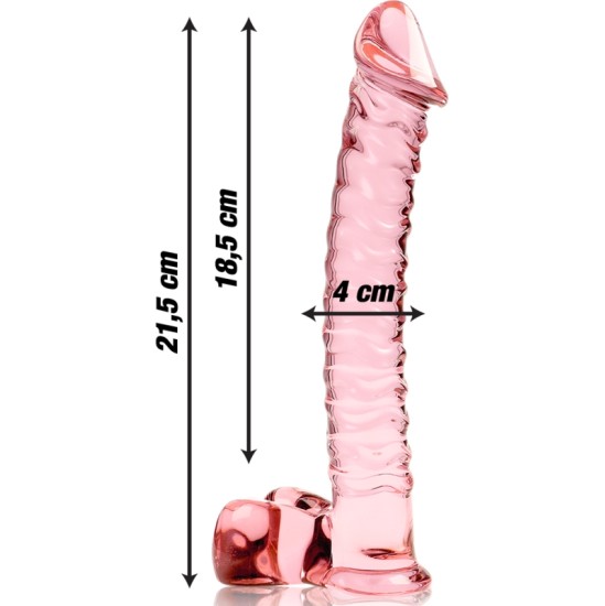 Nebula Series By Ibiza MODELIS 23 DILDO BOROSILIKATINIS STIKLAS 21,5 X 4 CM RAUŽAS