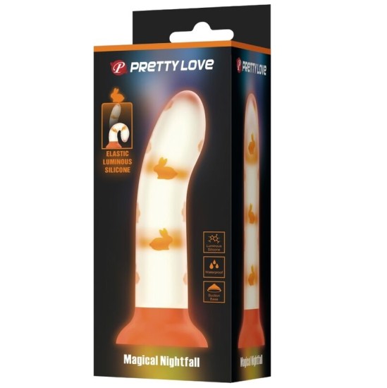 Pretty Love Flirtation PRETTY LOVE — MAĢISKS NIGHTFALL DILDO BEZ VIBRĀCIJAS GAISĪGI ORANŽS