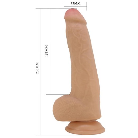 Prettylove Sliding Skin Realistic Dildo munanditega 23,3 cm