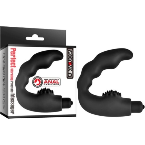 Vscnovelty PERFECT BLACK SILICONE PROSTATIC VIBRATOR