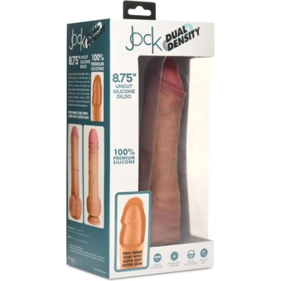 Xr - Jock DILDO PENIS AR sēkliniekiem DUBULTA BLĪVUMA NEGROZĪTA MĪKSTUMA 22'20 CM