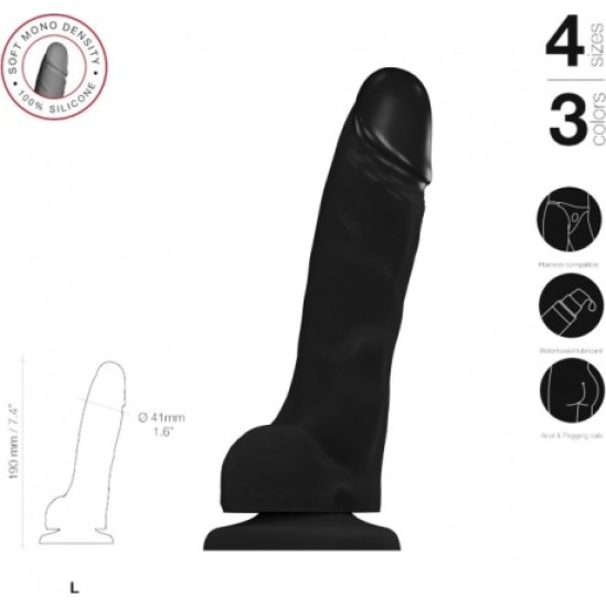 Strap-On-Me REALISTIC PENIS SOFT SILICONE BLACK L