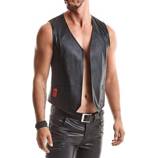 Demoniq OLIVER BLACK VEST WITH ADJUSTMENT BACK L