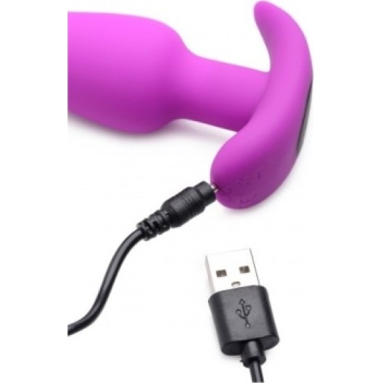 Xr - Bang! VIBRUOTA ANALINĖ FORMA T SILIKONINĖ USB SU PURPLE REMOTE