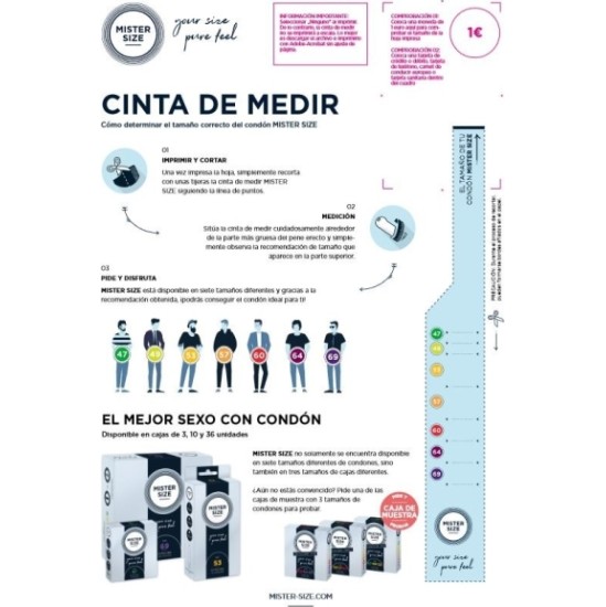 Mister Size Preservativos KONDOOM MISTER SIZE PURE FEEL ERITI ÕHUKE 53 MM 3 UDS