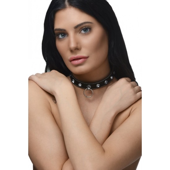 Xr - Strict CLEAR STONES CHOKER KAKLĖLIS SU ŽIEDU