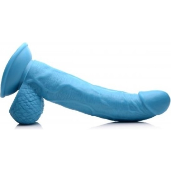 Xr - Pop Peckers REĀLISTS DILDO AR sēkliniekiem 19 CM ZILS