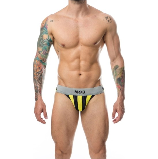 Mob Eroticwear YELLOW-BLACK SPORTS JOCKSTICK XXL