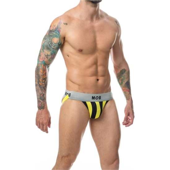 Mob Eroticwear YELLOW-BLACK SPORTS JOCKSTICK XXL