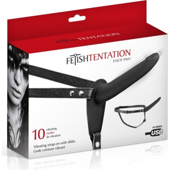 Fetish Tentation ЧЕРНЫЙ СИЛИКОНОВЫЙ РЕГУЛЯТОР USB-ВИБРАТОР 155 СМ