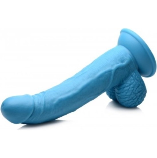 Xr - Pop Peckers REĀLISTS DILDO AR sēkliniekiem 19 CM ZILS