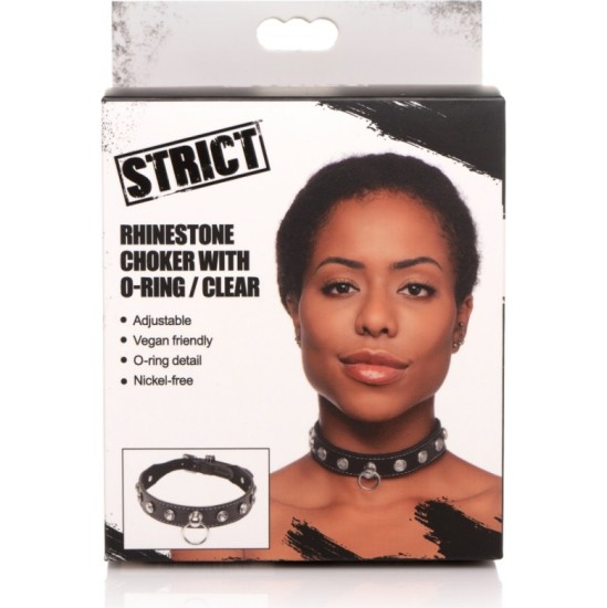 Xr - Strict CLEAR STONES CHOKER KAKLĖLIS SU ŽIEDU