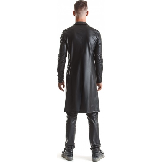 Demoniq SERGIO WETLOOK TRENCH MĒTELIS, BLACK L