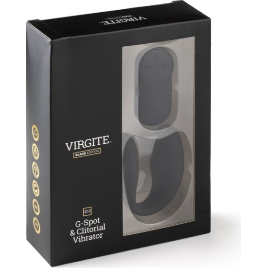 Virgite - Black Edition G-TAŠKAS IR CLITORIAL VIBRATOR E12 BLACK EDITION