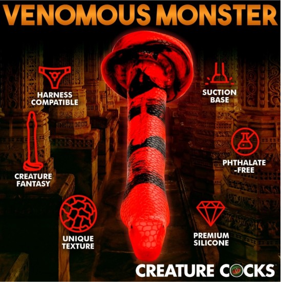 Xr - Creature Cocks KING COBRA LIELAIS SILIKONA DILDO 35,5 CM