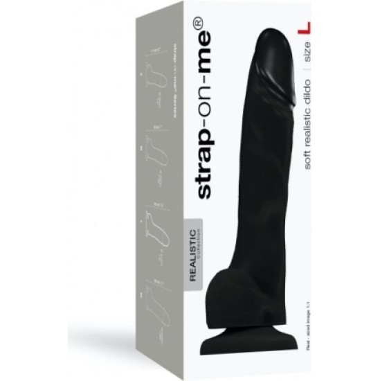 Strap-On-Me REALISTIC PENIS SOFT SILICONE BLACK L