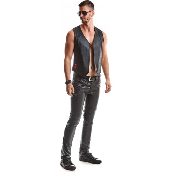 Demoniq OLIVER BLACK VEST WITH ADJUSTMENT BACK L