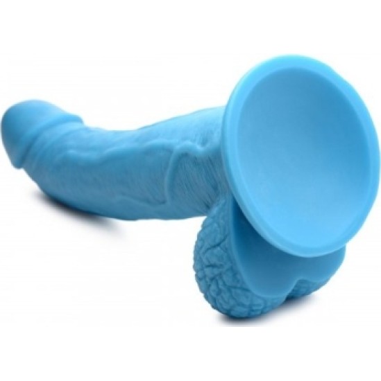 Xr - Pop Peckers REĀLISTS DILDO AR sēkliniekiem 19 CM ZILS