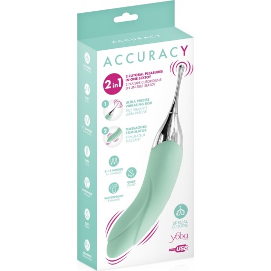 Yoba 2 IN 1 WAND-VIBRATOR ACCURACY USB GREEN