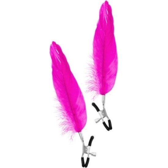 Sweet Caress ADJUSTABLE CLAMPS W/ FUCHSIA FEATHER