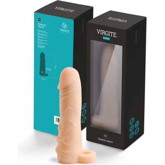 Virgite - Sleeves REALISTIC PENIS SHEATH S9 FLESH 16'4 CM