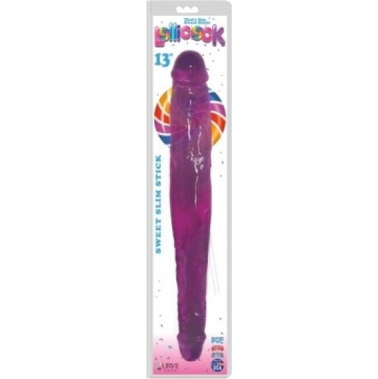 Xr - Lollicock DOUBLE DILDO SLIM STICK 33 CM PURPURA