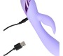 Loveline LAVENDER USB MĪKSTA SILIKONA BUNNY VIBRATORS