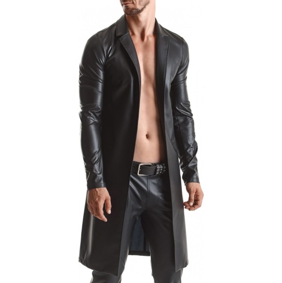 Demoniq SERGIO WETLOOK TRENCH MĒTELIS, BLACK L