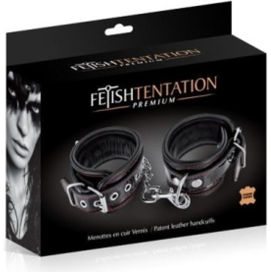 Fetish Tentation PREMIUM ADJUSTABLE HANDCUFFS BLACK/RED