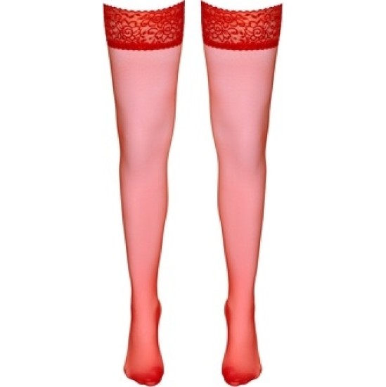 Cottelli Legwear Sarkanas pieturas zeķes 4