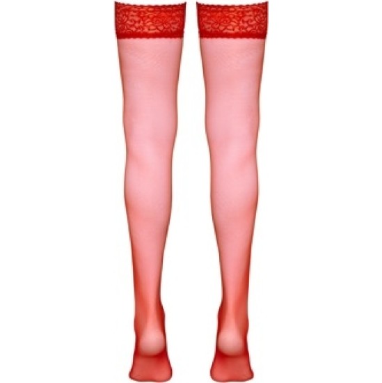 Cottelli Legwear Sarkanas pieturas zeķes 4