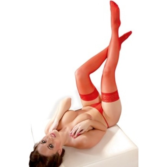 Cottelli Legwear Hold-up Stockings red 3