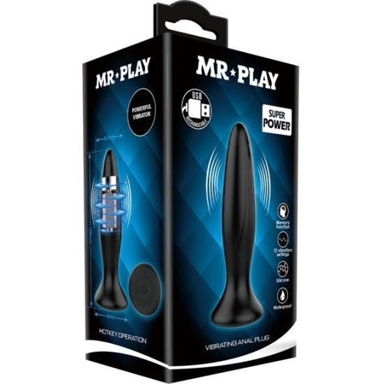 Prettylove Mr. Play Вибрационная анальная пробка USB силиконовая Clave 50