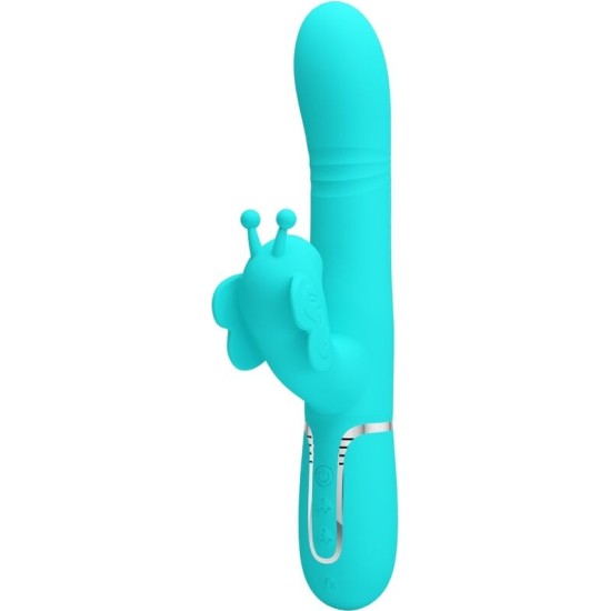 Pretty Love Flirtation PRETTY LOVE – MULTIFUNKTSIONAALNE JÄNESE VIBRAATOR 4 IN 1 BUTTERFLY AQUA GREEN