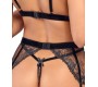 Abierta Fina Bra Suspender Set S