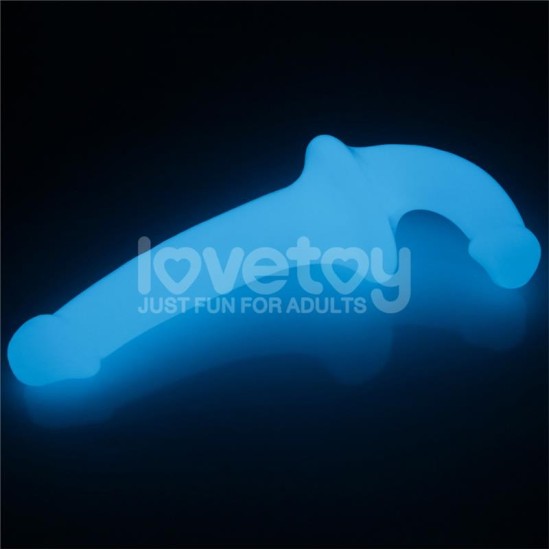 Lovetoy Dubultais dildo Lumino Play Blue Light 10.5