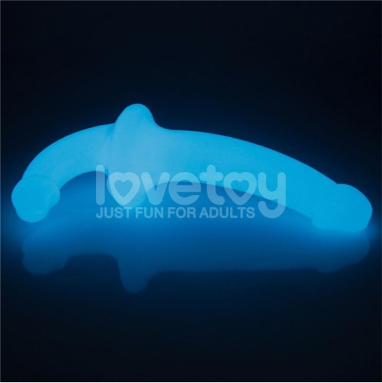 Lovetoy Dubultais dildo Lumino Play Blue Light 10.5