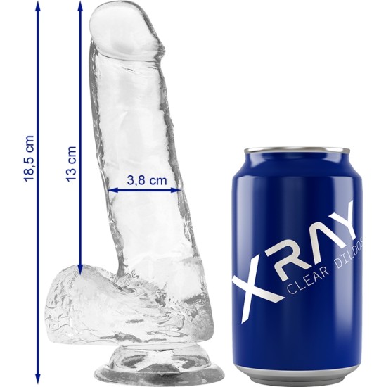 X Ray HARNESS + CLEAR COCK WITH BALLS 18.5 CM -O- 3.8 CM