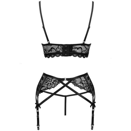 Livco Corsetti Sets LIVCO CORSETTI FASHION - MORIDAM LC 90552 BRA + GARTER BELT + PANTY NEGRO