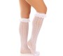 Leg Avenue Hosiery LEG AVENUE - ZEĶES LĪDZ CEĻIEM AR RUFFLES BALTAS