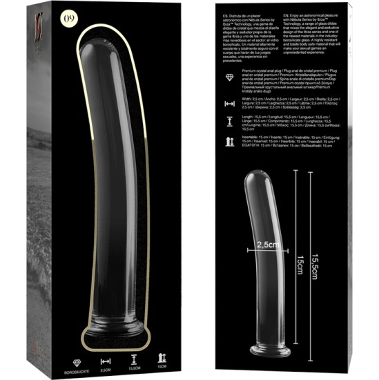 Nebula Series By Ibiza MODEL 9 DILDO BOROSILICATE GLASS 15.5 X 2.5 CM CLEAR