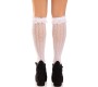 Leg Avenue Hosiery LEG AVENUE - ZEĶES LĪDZ CEĻIEM AR RUFFLES BALTAS