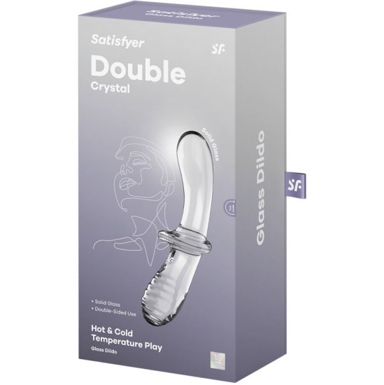 Satisfyer Crystal APMIERINĀTĀJS - DUBULTĀ KRISTĀLA DILDO caurspīdīgs